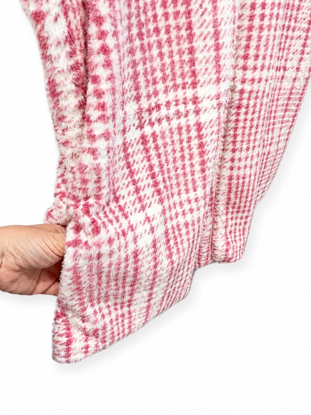Katydid XXL Pink Plaid Sherpa Zip Vest Pockets Lined NWOT - Picture 4 of 5
